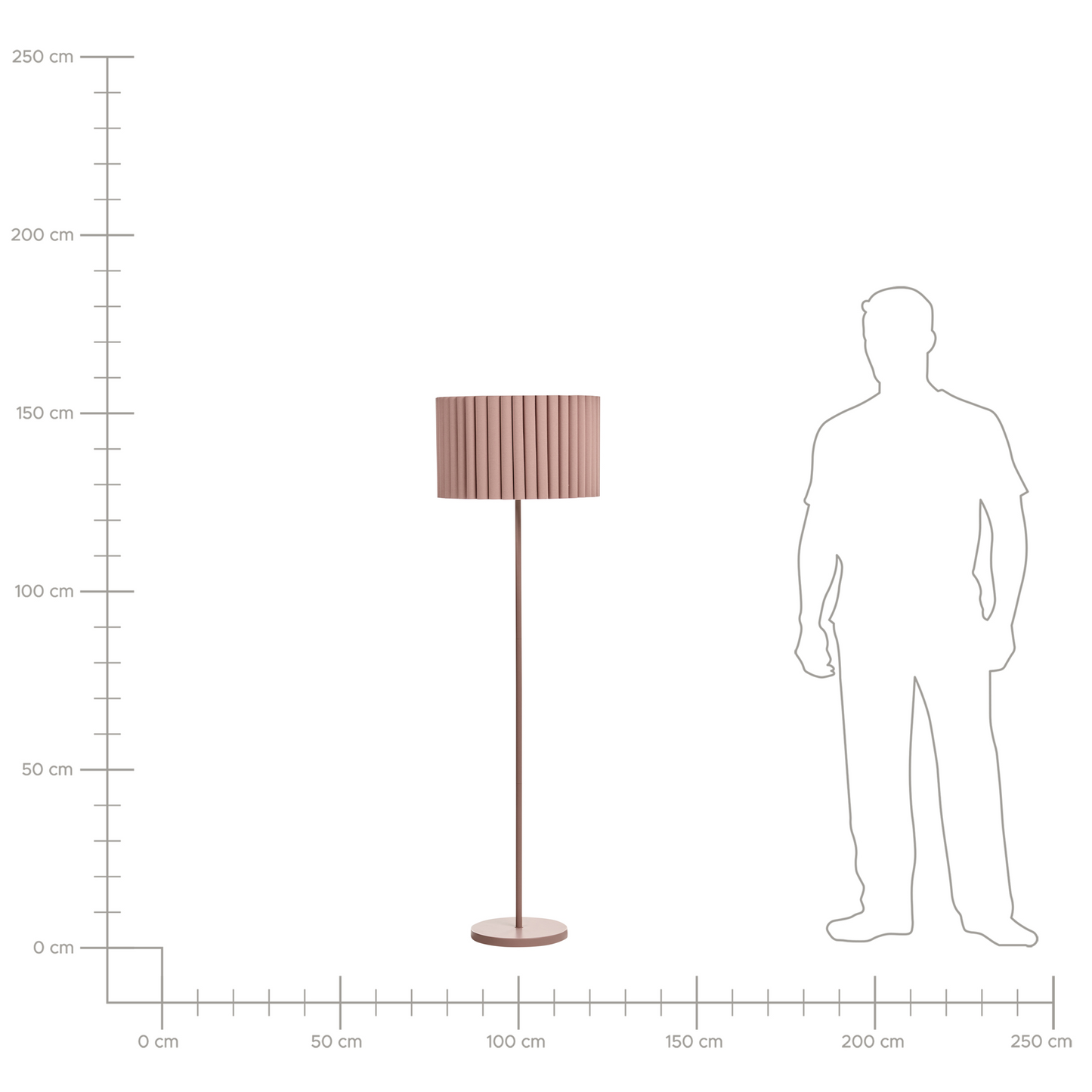 Brown Polyester Linen Floor Lamp 155cm Drum Shade
