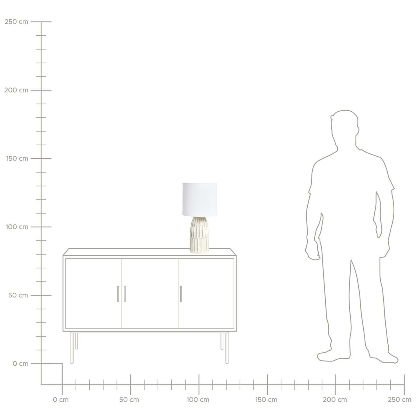 Off White Ceramic Base Table Lamp With Linen Shade For Bedside Hallway And Lounge