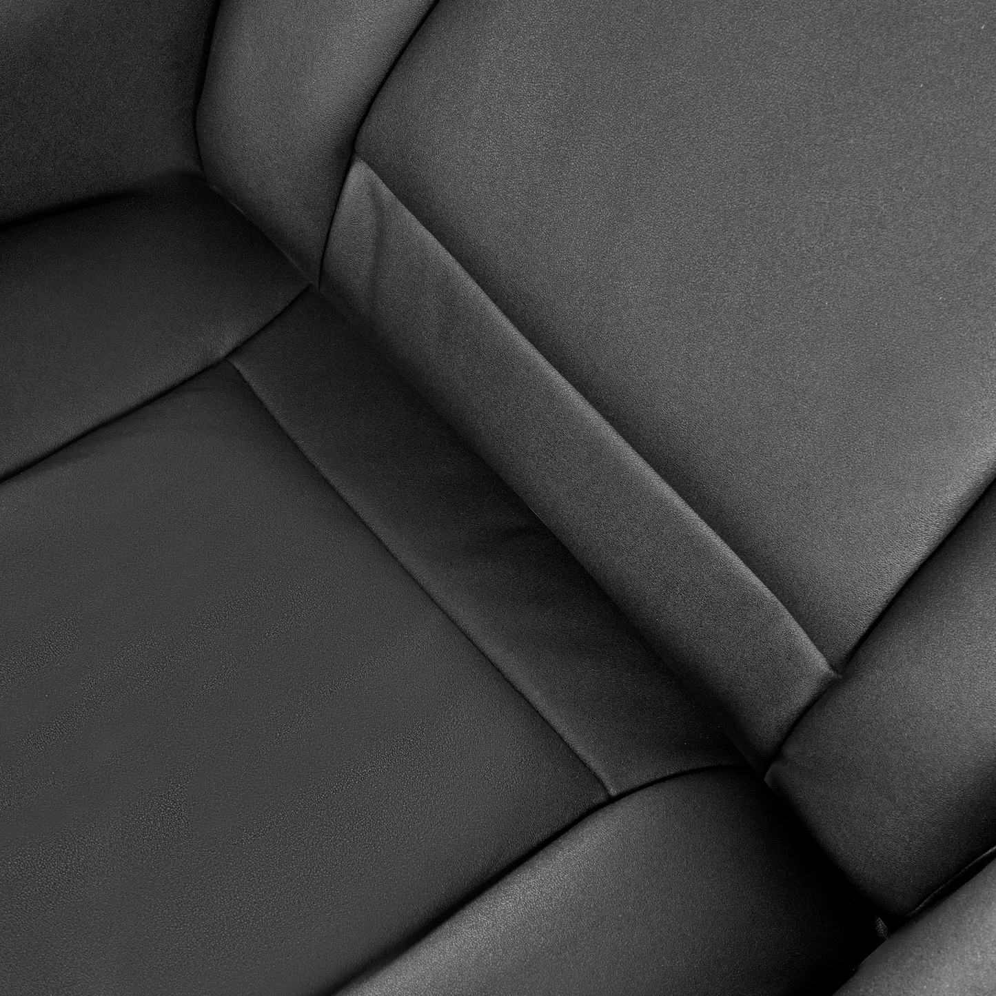 Recliner Armchair With Footstool Black Vegan Leather Swivel