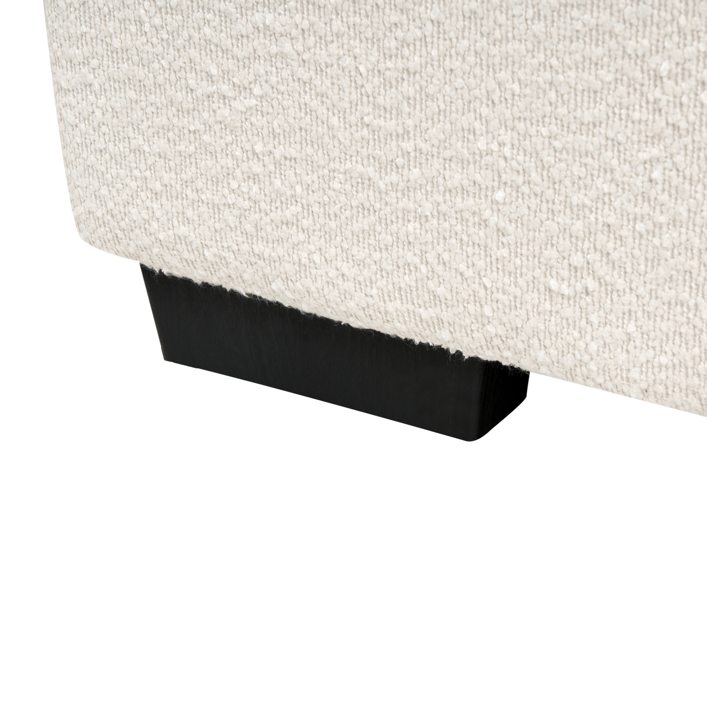 Light Beige Polyester Boucle Upholstered Ottoman Footstool