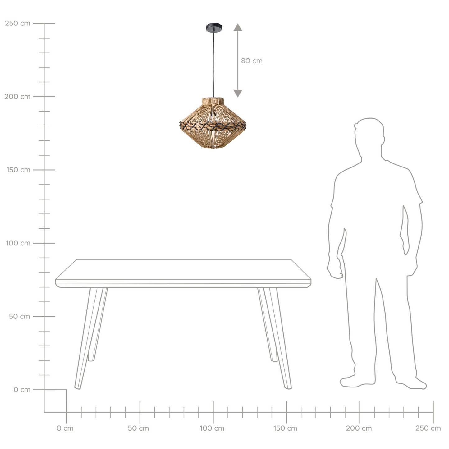 Boho Pendant Lamp Paper Rope Shade