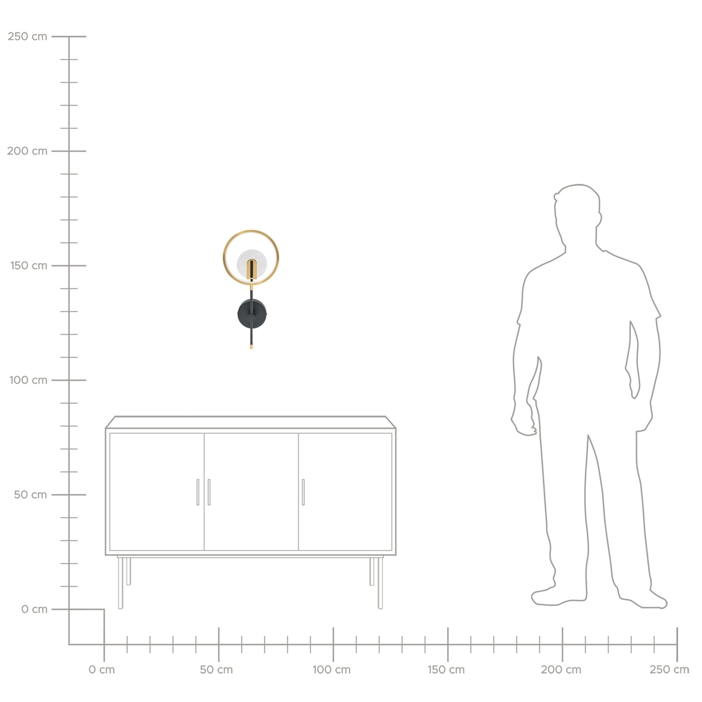 Wall Lamp Gold Silicone Black Metal Base Modern Design for Bathroom and Living Room