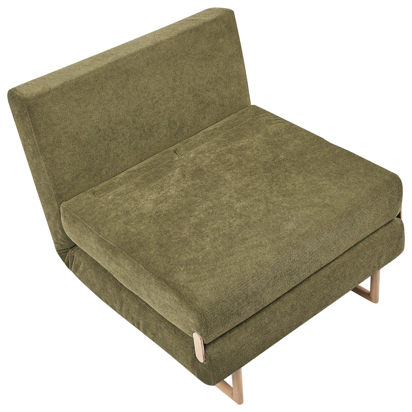 Sofa Bed Green Fabric Sleeper Armchair 5-Position Recline