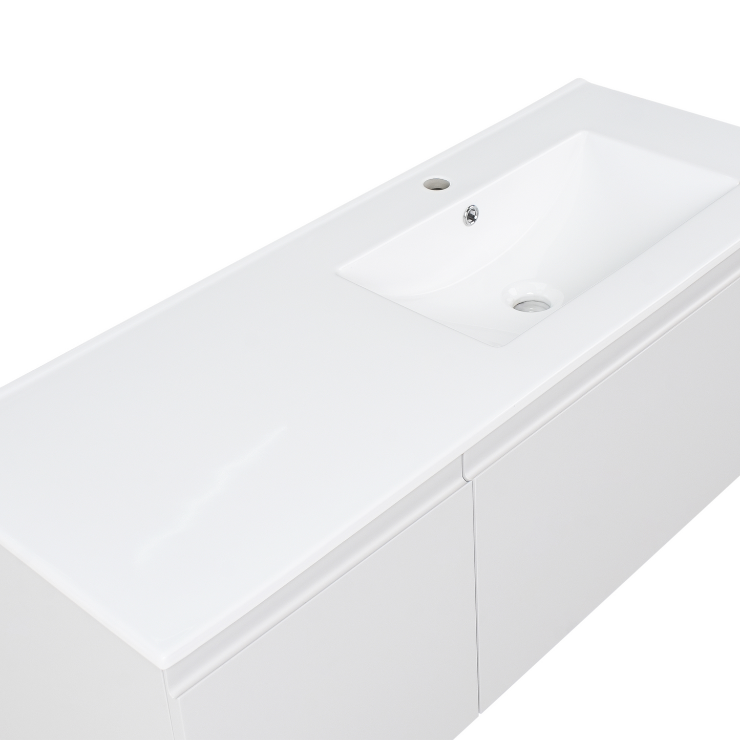 Wall Mounted Vanity With Basin Two Drawer 120cm Light Grey