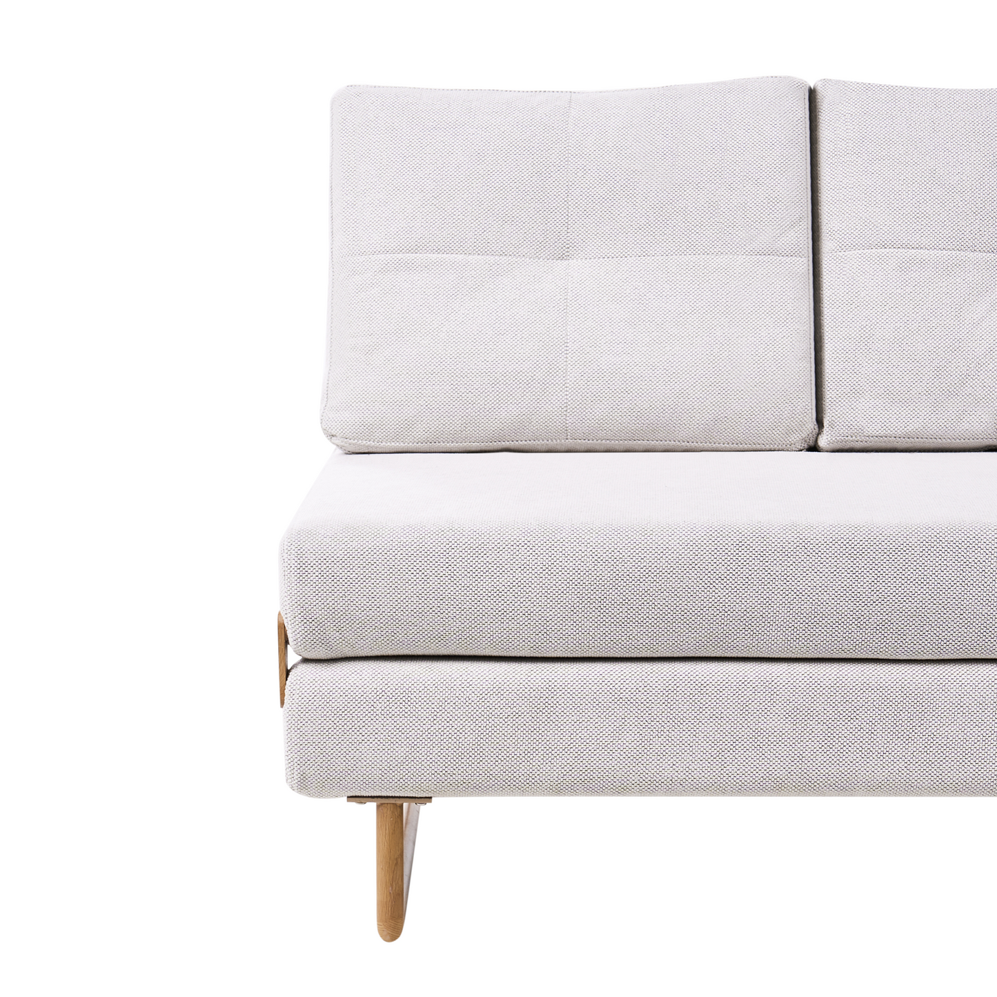 Living 2 Seater Sofa Bed Off White Fabric With Fold Out Sleeping Function For Small Living Rooms