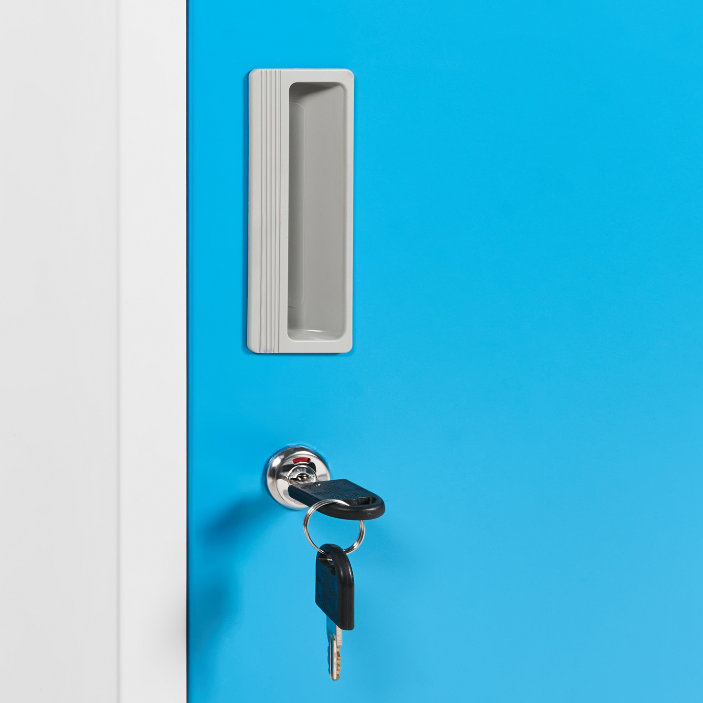 Storage Locker White Blue Metal Cabinet With Locking Doors