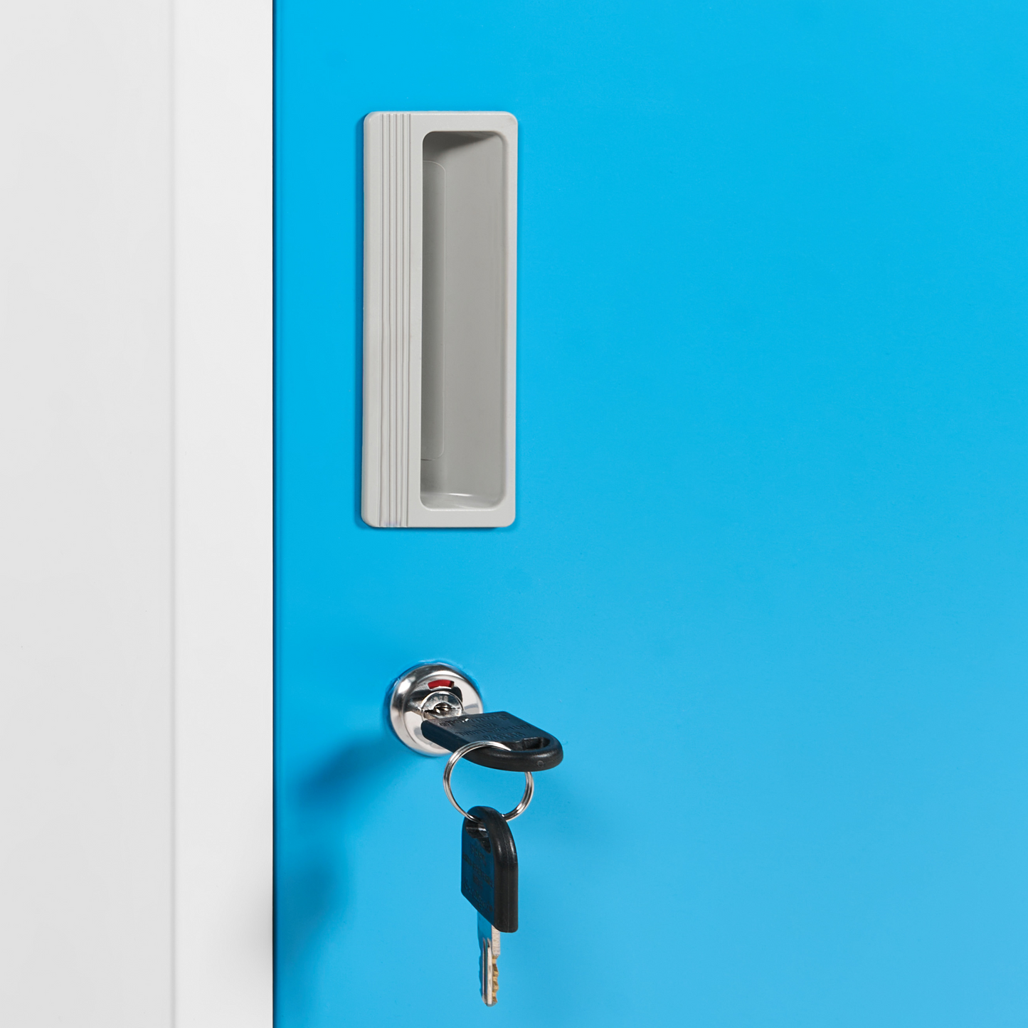 Two Door Storage Locker White And Blue Metal Cabinet For Gym And School Changing Rooms