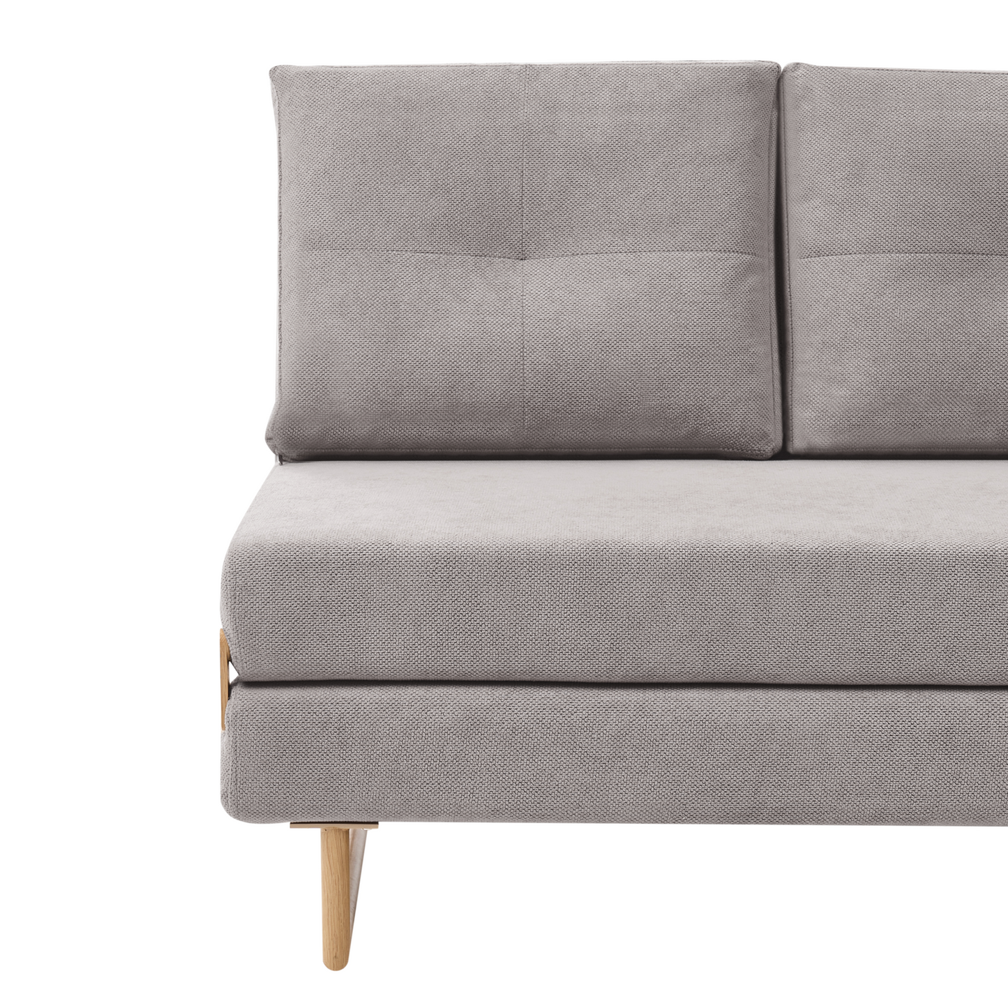 2 Seater Sofa Bed Grey Fabric Fold Out Sleeping Function