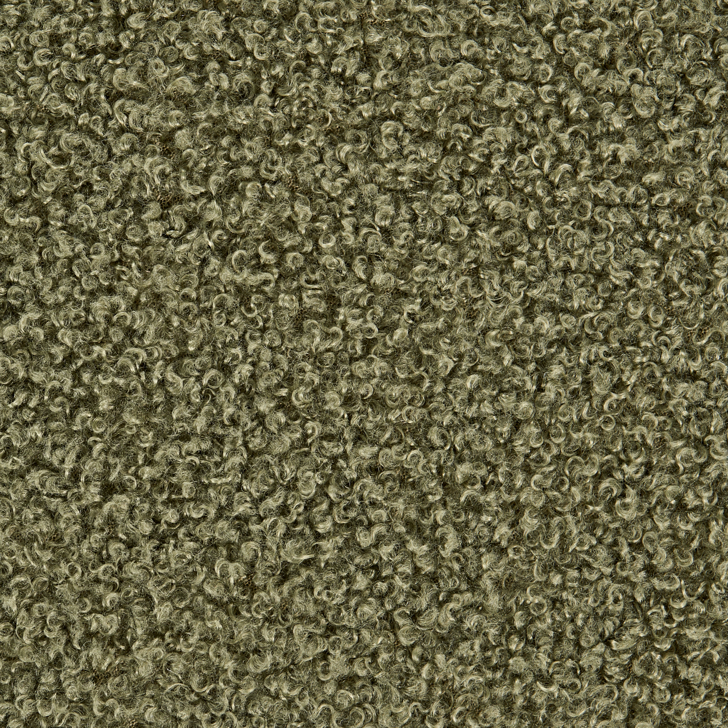 Footstool Boucle Round Pouffe Green Upholstery