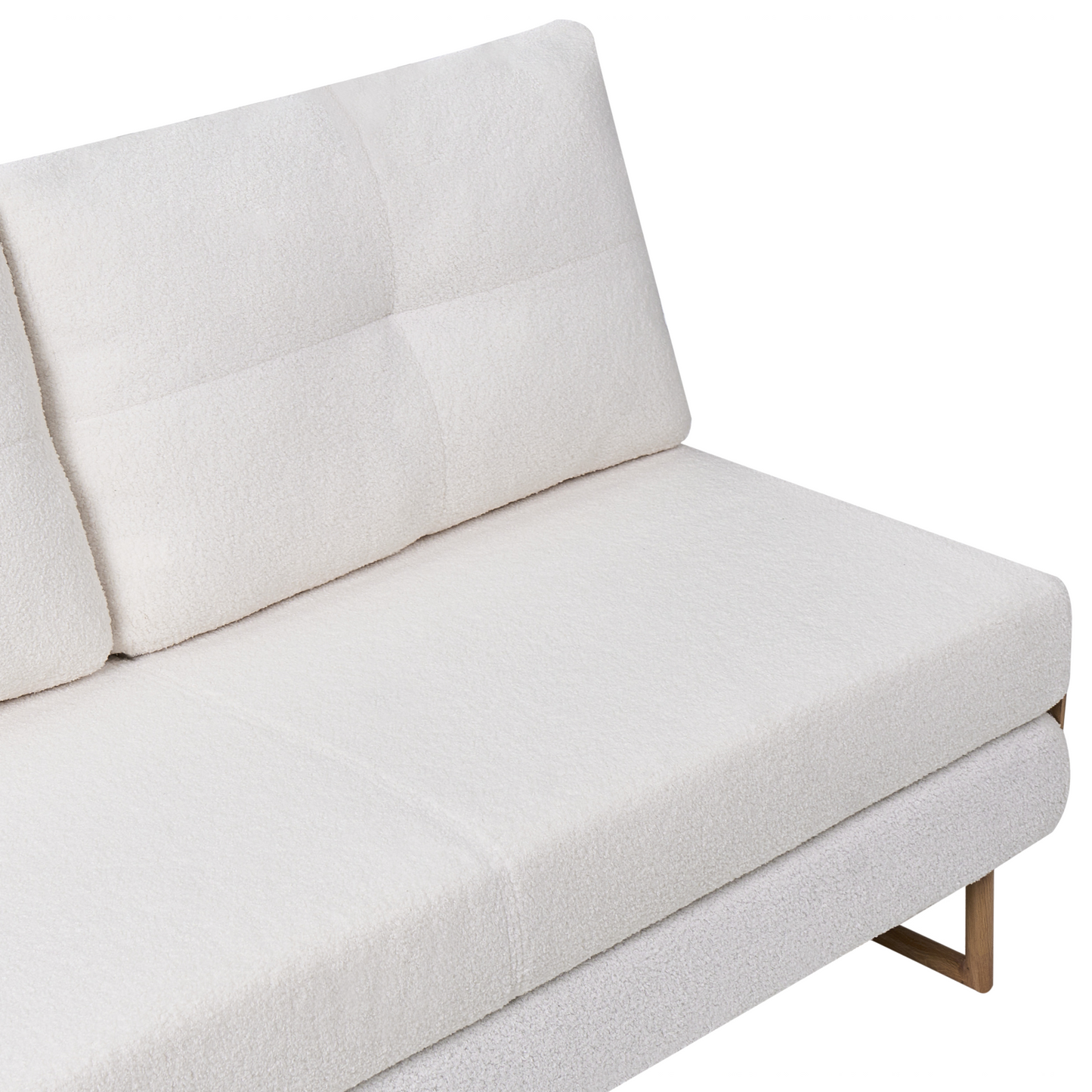 3 Seater Sofa Bed Off White Boucle With 5 Position Reclining Backrest And Fold Out Sleeper