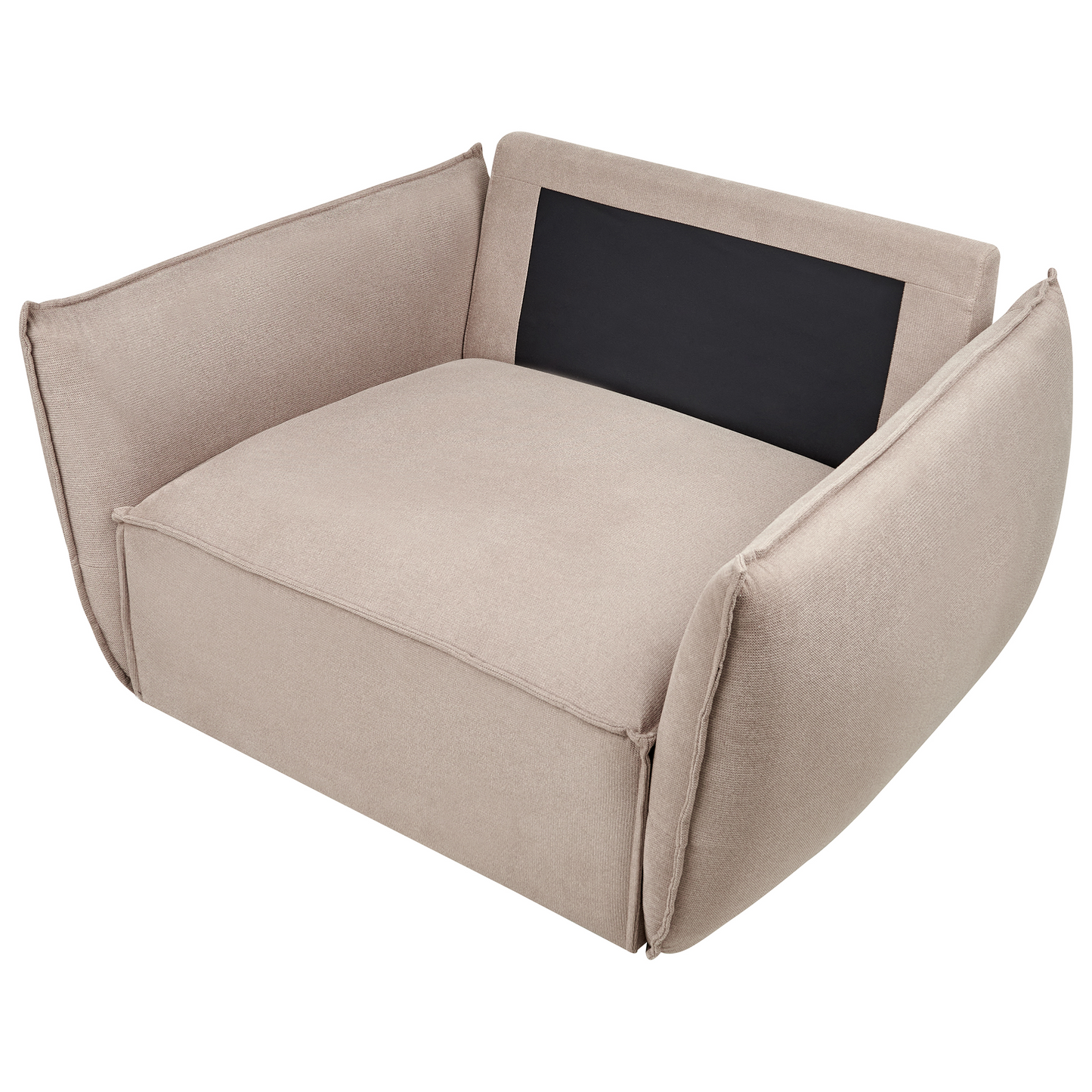 Taupe Fabric Living Room Set Sofa Armchairs Low Profile