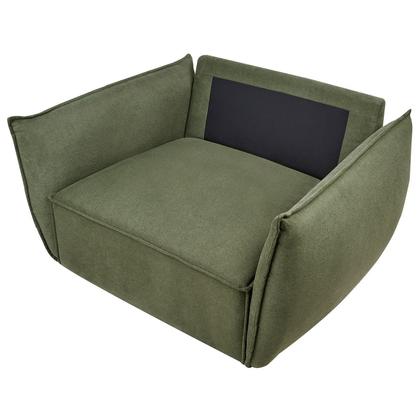 Cosy Living Room Set Green Upholstery Low Profile Deep Wide Seat
