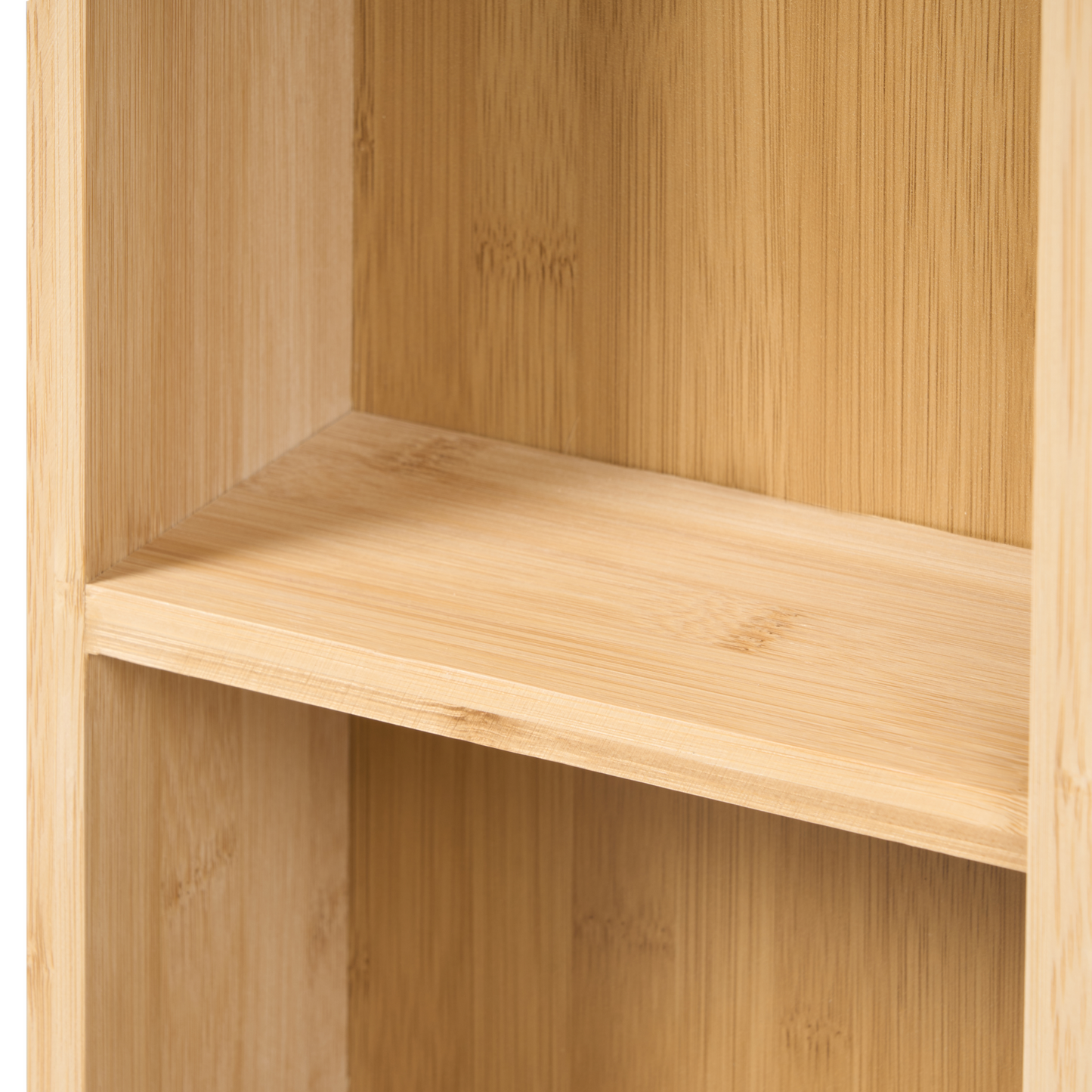 Bamboo Home Bathroom Cabinet With Mirror Sliding Door Light Brown