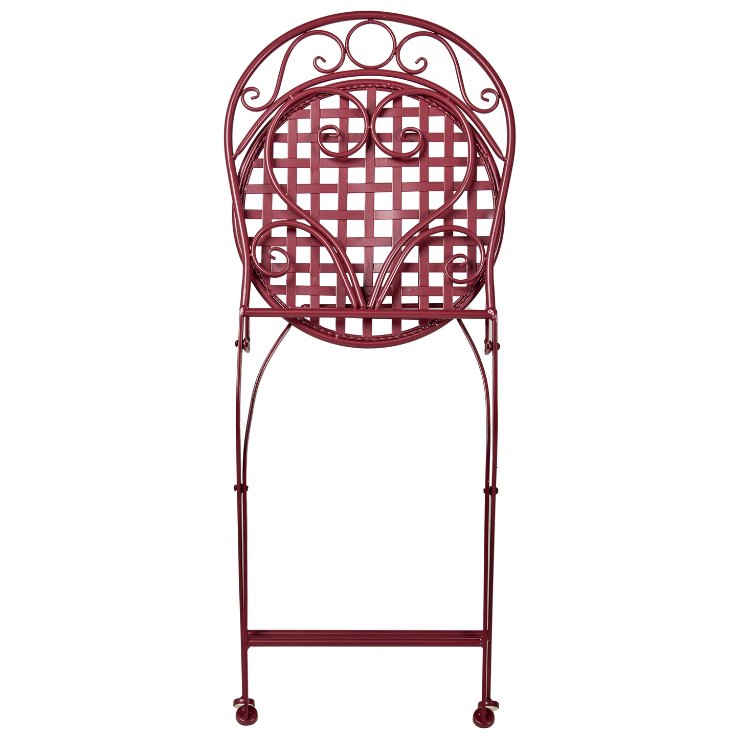 Garden Bistro Burgundy Metal Powder Coated 3 Piece Table and Chairs