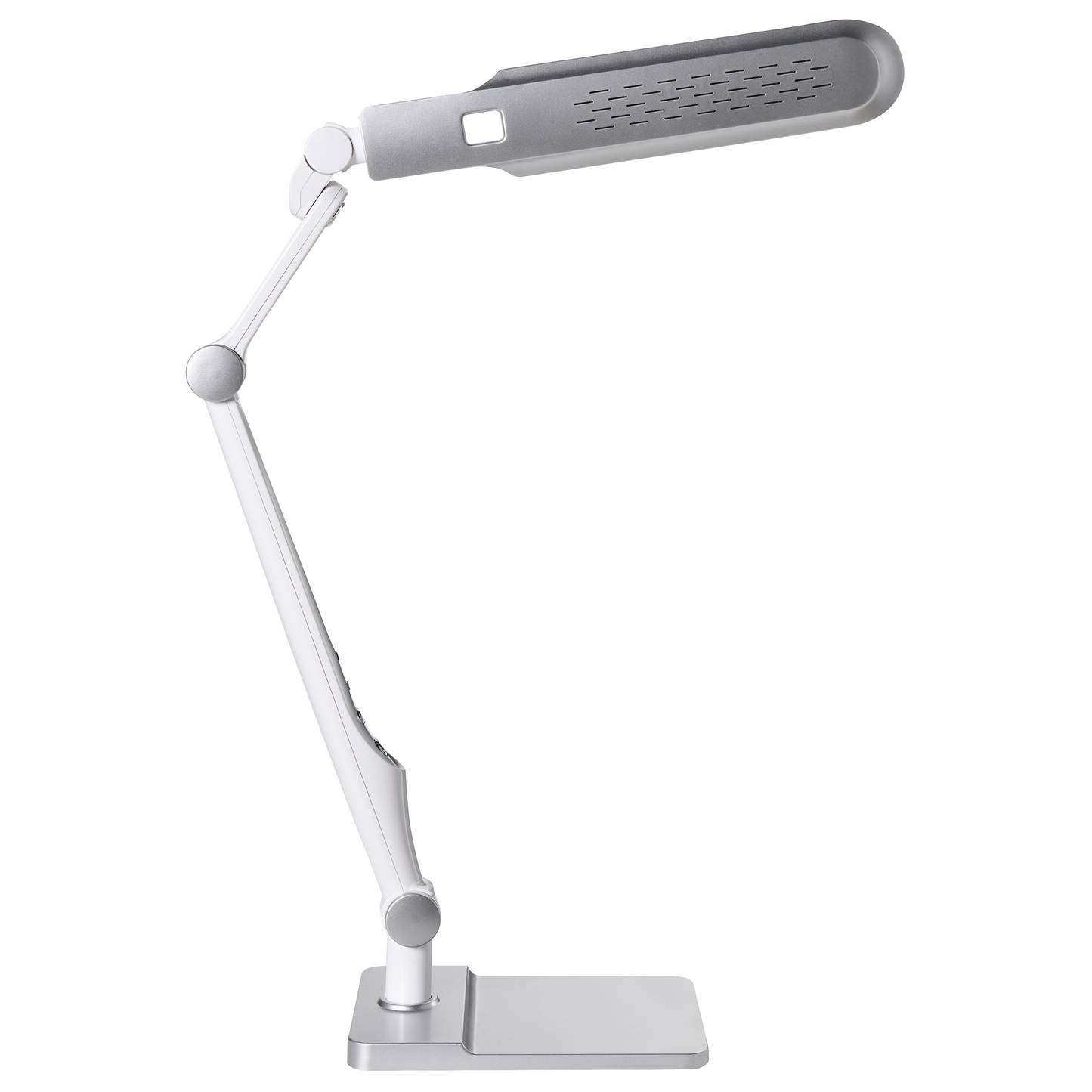 Silver Office Desk Lamp With Adjustable Rotating Arm And Stepless Dimming Color Temperature