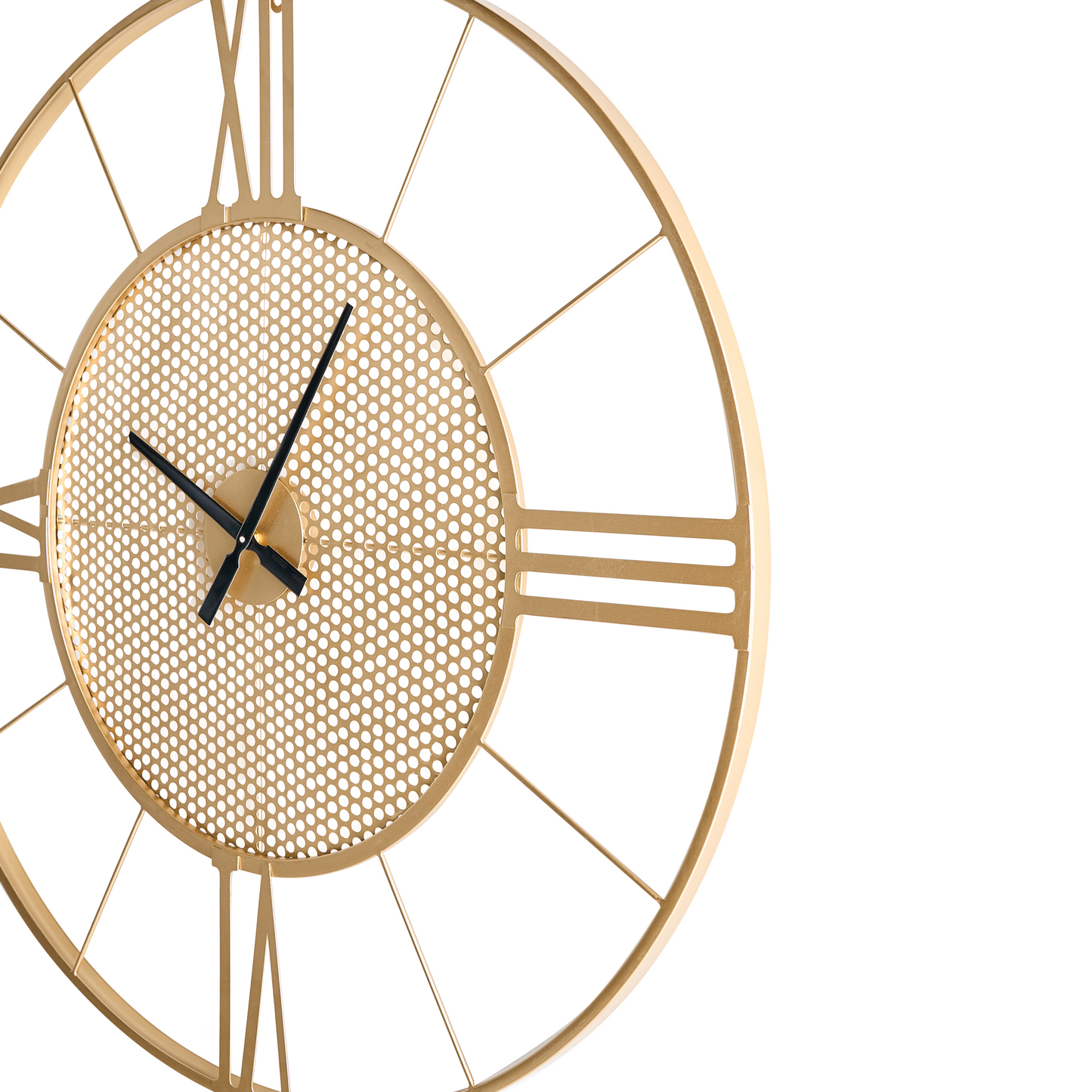Auric Home Wall Clock Gold Metal Timepiece Industrial Scandi