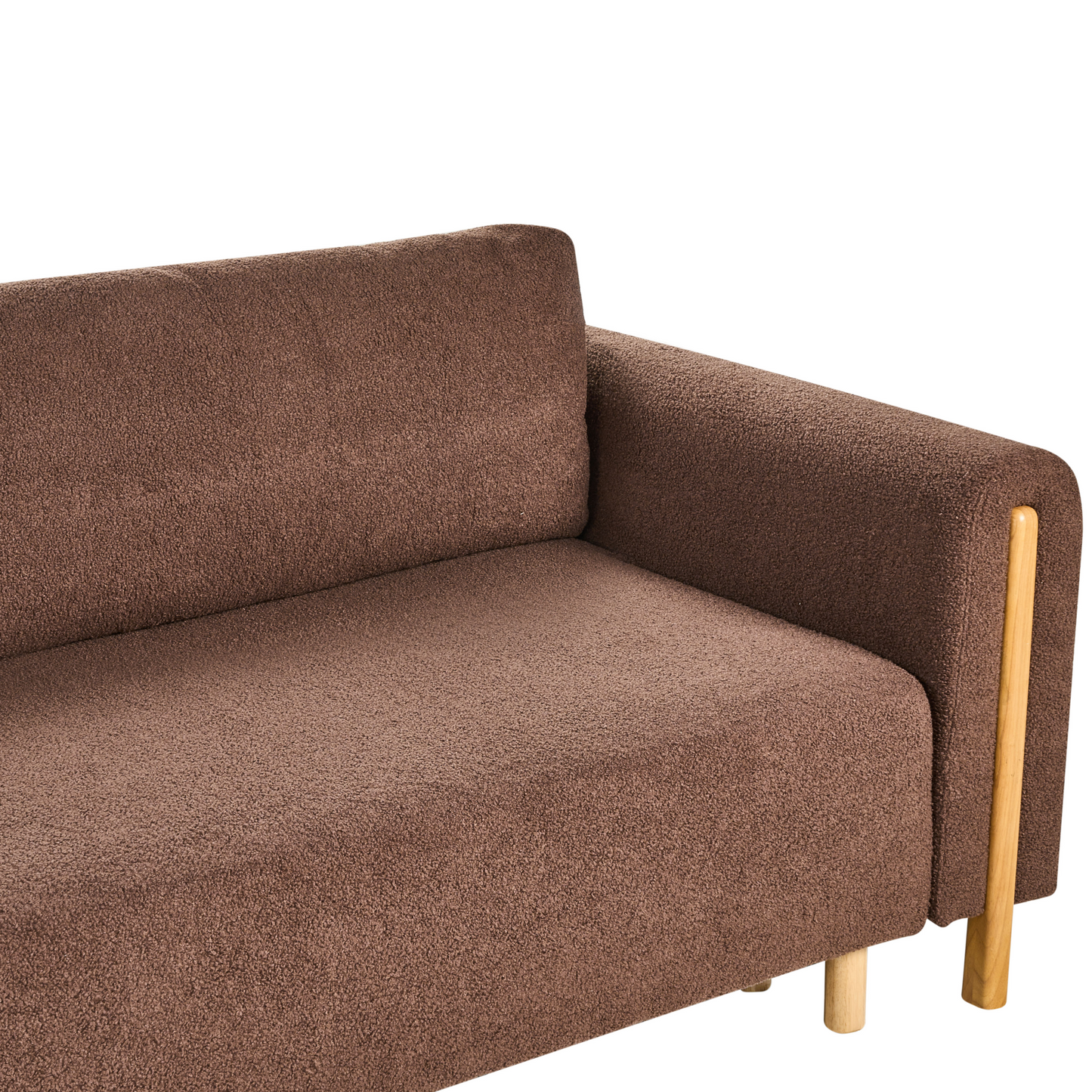 Sofa Bed Boucle Brown Click Clack With Storage