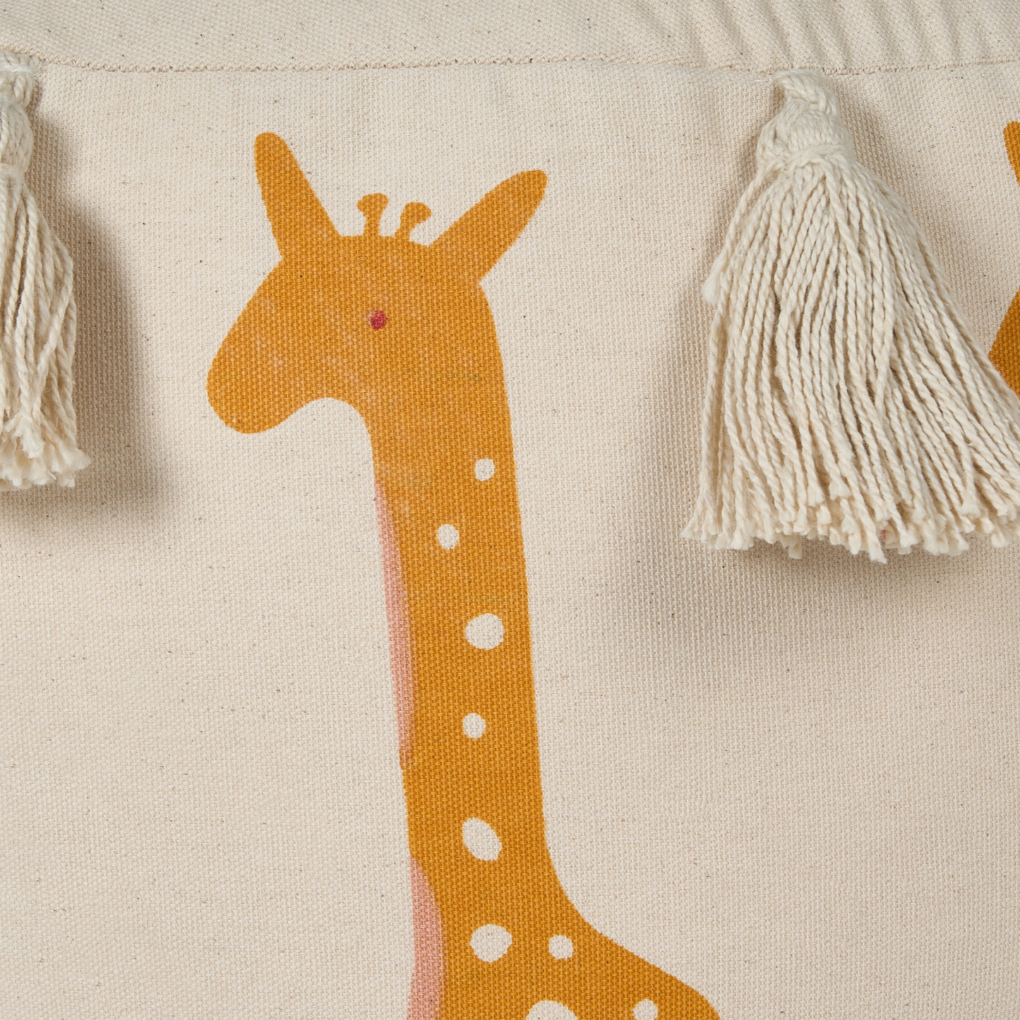 Giraffe Pattern Pouffe Beige 45 x 25cm Handmade