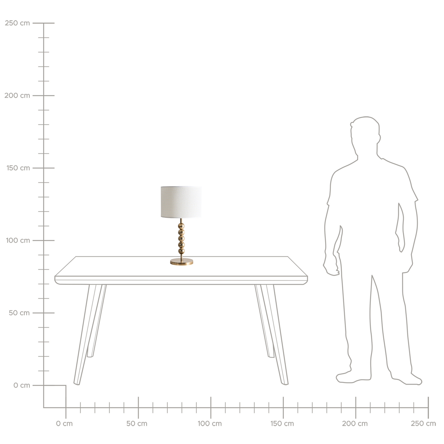 Home Brass Table Lamp With Iron Drum Shade Mid-Century Modern