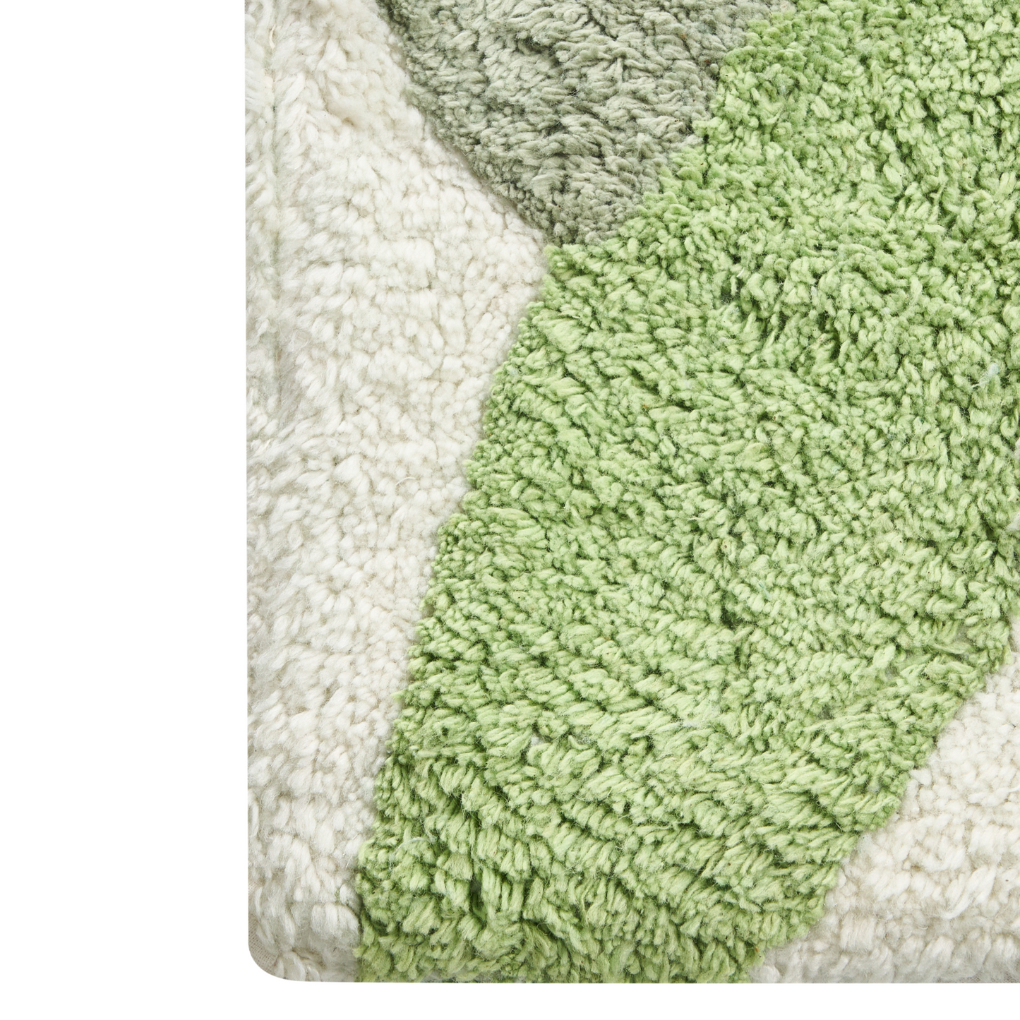 Green Cotton Bath Mat 60 x 90cm Modern Leaves Pattern