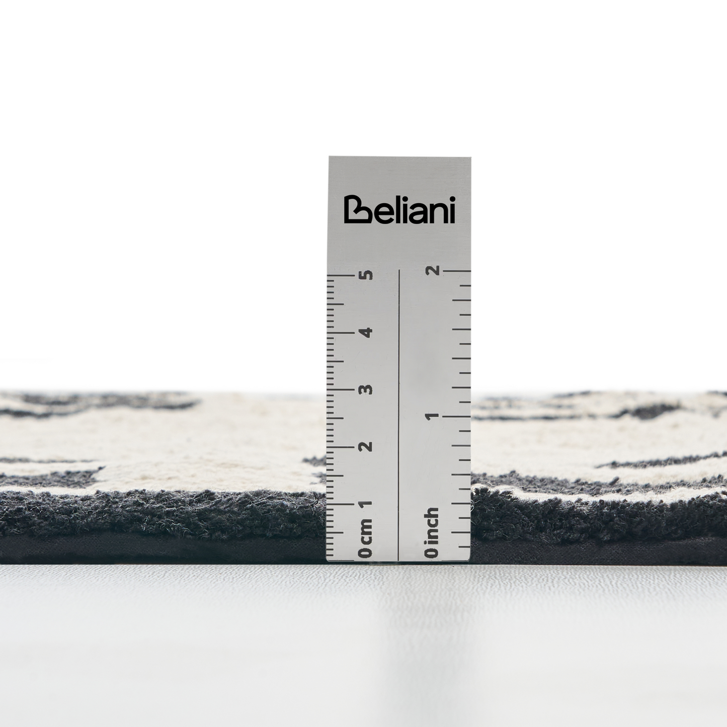 Bath Mat Geometric Pattern Cotton 60 x 90 Beige Black