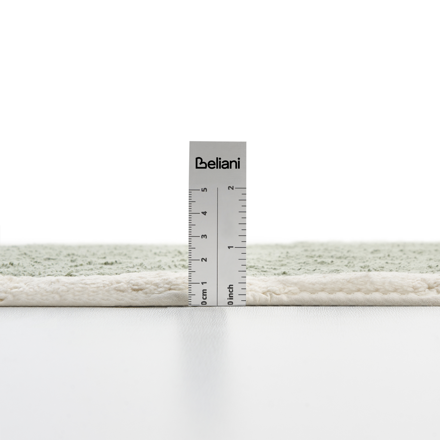 Cotton Bath Mat Green Beige 60 x 90 Geometric Fluffy