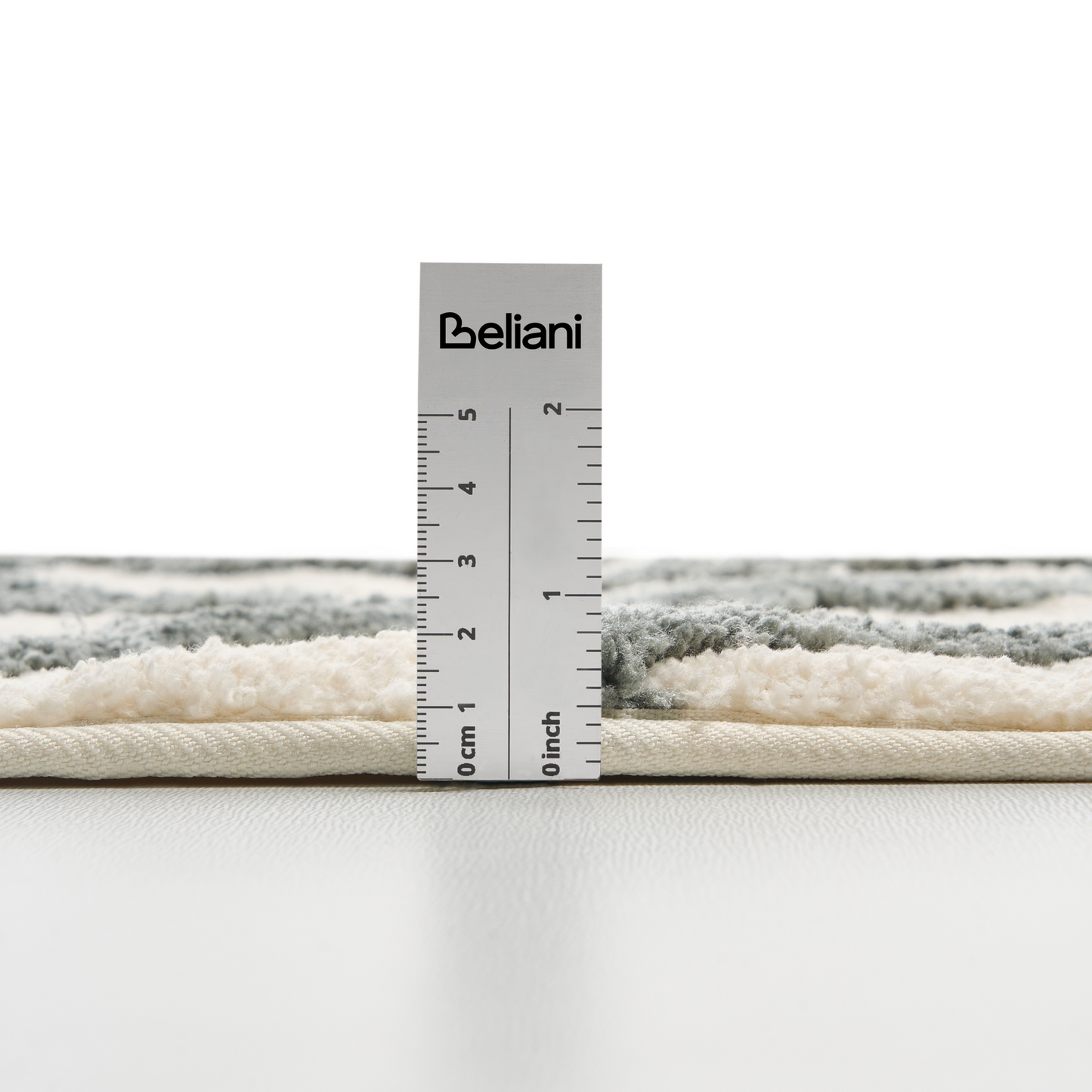 Modern Bath Mat Beige Grey 60 x 90cm Geometric Fluffy Rug