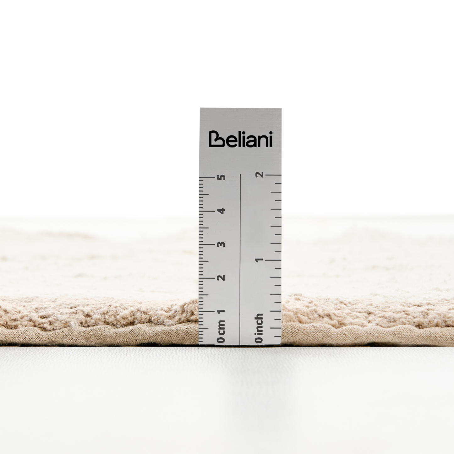 Bath Mat 80 x 150cm Beige Brown Wavy Edge Geometric Plush