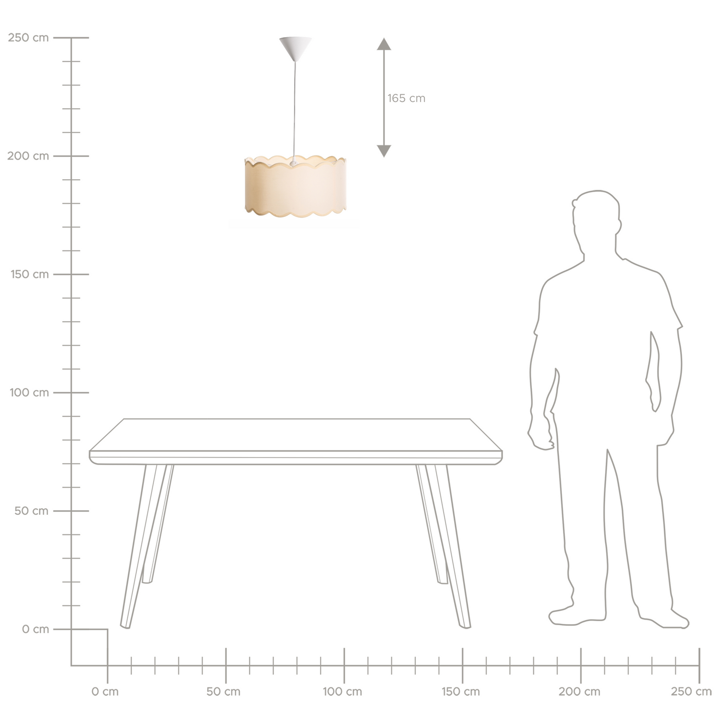 Pendant Lamp White Beige Fabric Shade Iron Base Modern