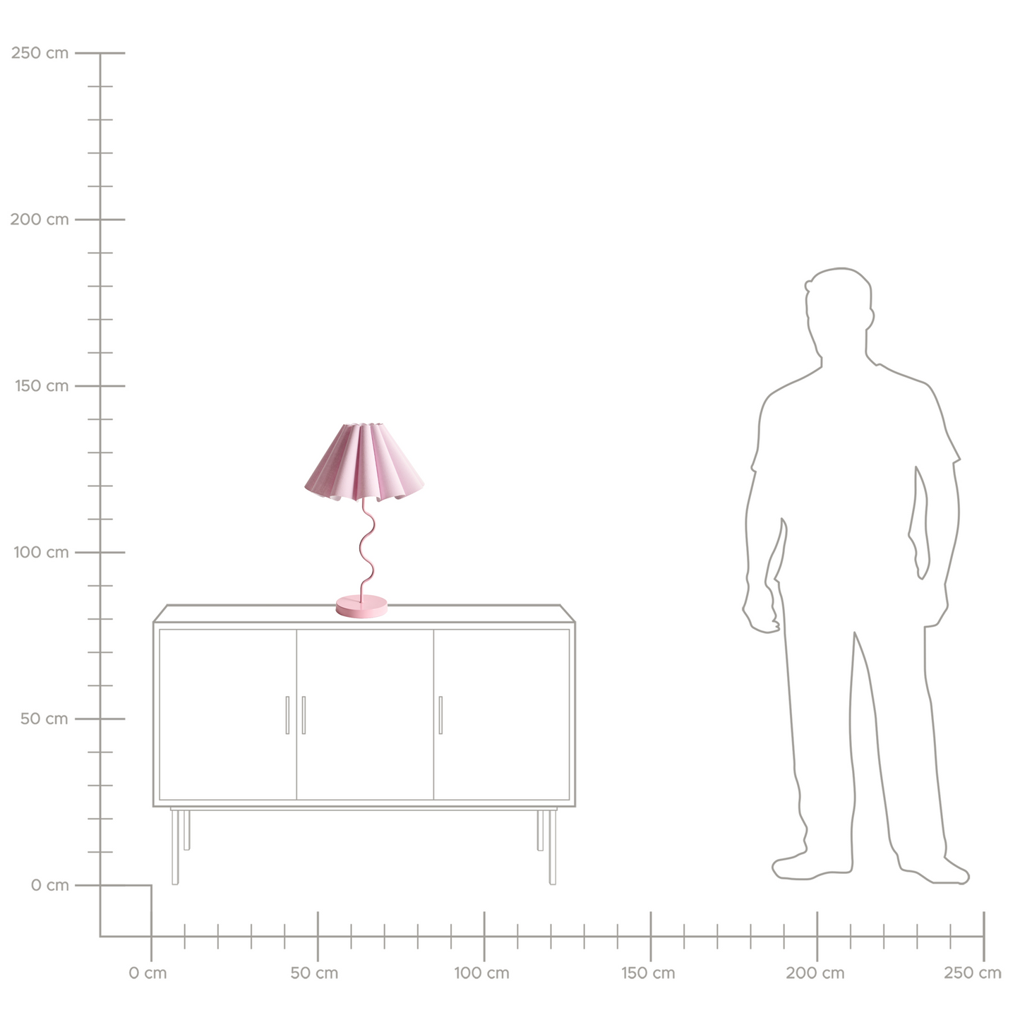 Craft Pink Table Lamp With Wavy Metal Base And Pleated Fabric Shade For Indoor Bedroom Living Room Modern Decor