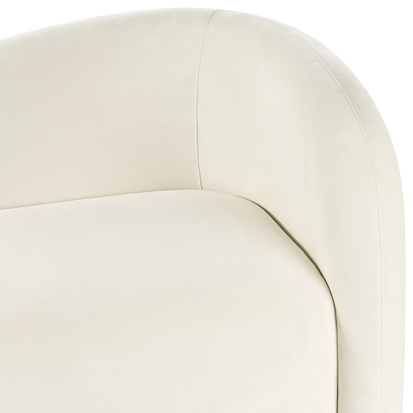 Living Room Set Off White Velvet Upholstered Sofa And Curved Back Armchairs Modern