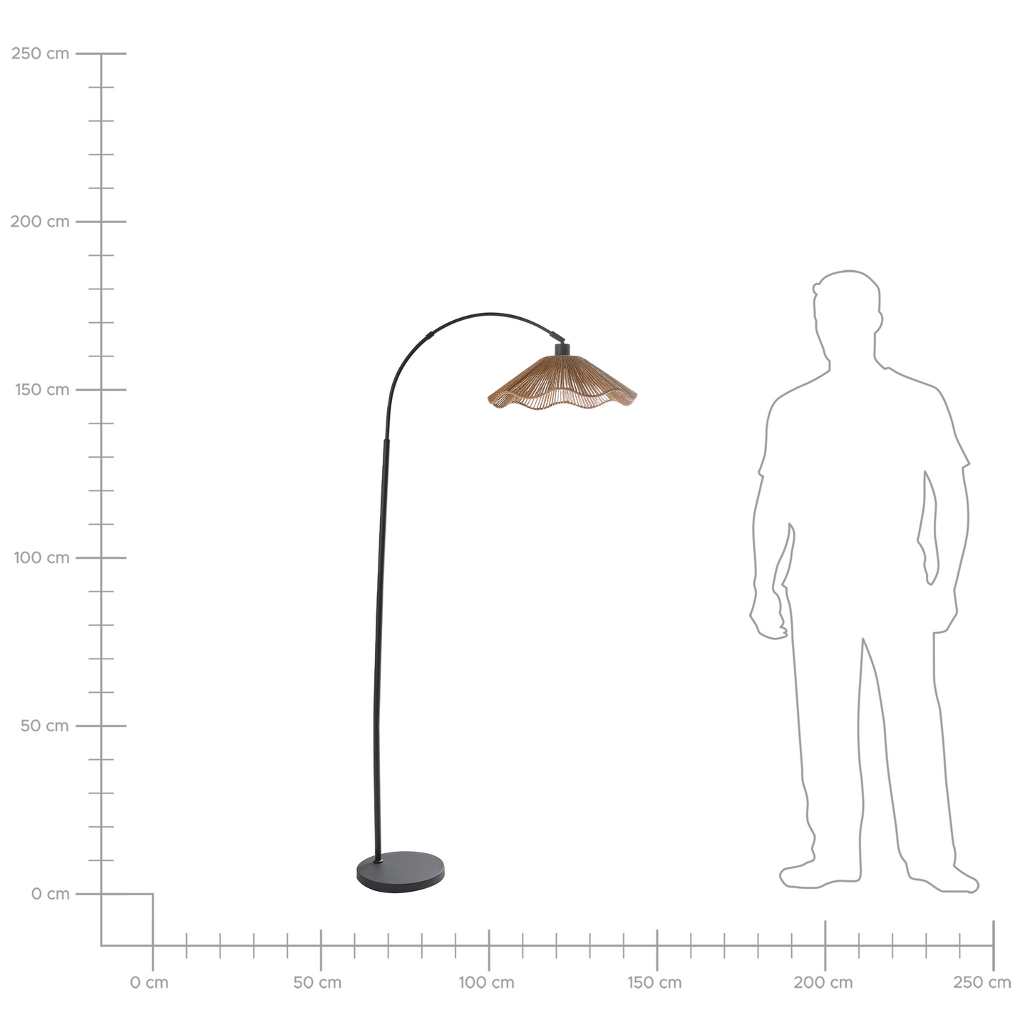 Haven Lights Natural Handmade Paper Shade Floor Lamp With Metal Base