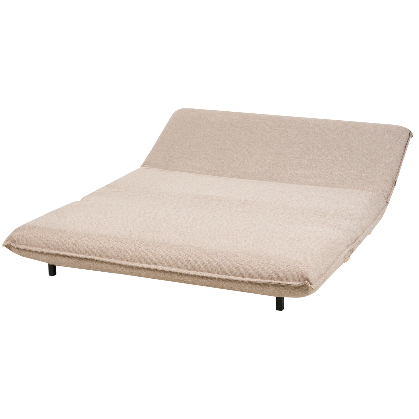 Sofa Bed Beige 2 Seater With Wood Legs Armless Kids Sofa