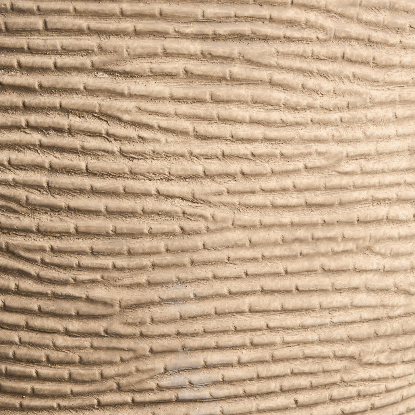 Beige Fibre Clay Planter With Decorative Fluting 47cm