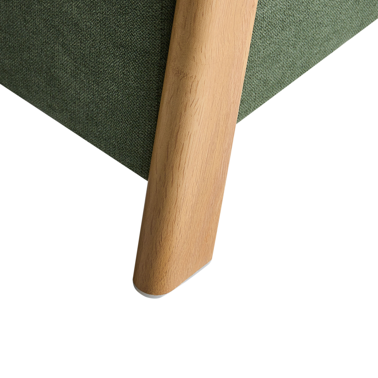 Retro Pouffe With Green Fabric Storage Ottoman