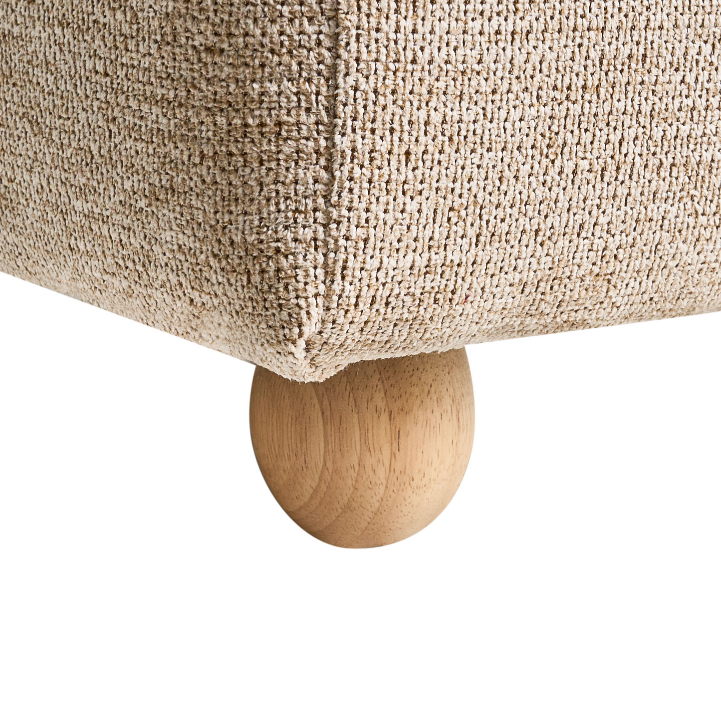 Storage Bench Beige Water-Repellent Fabric Upholstery