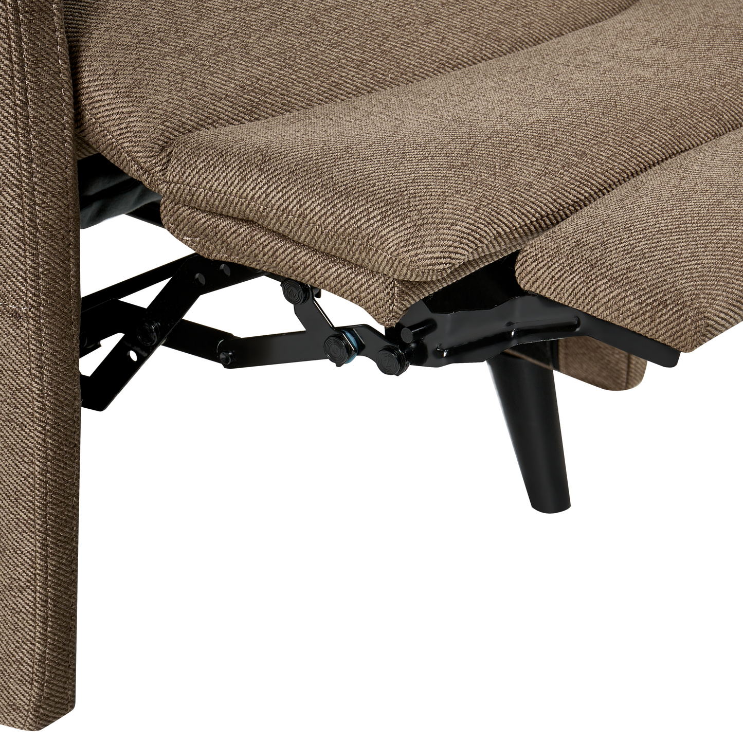 Brown Fabric Retro Recliner Chair Manual Push-Back 3-Position