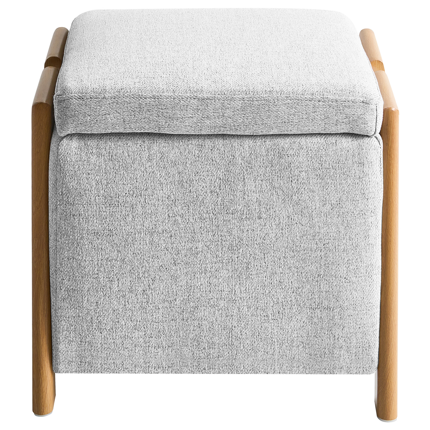 Sofa And Pouffe Set Light Grey With Storage And Sleep