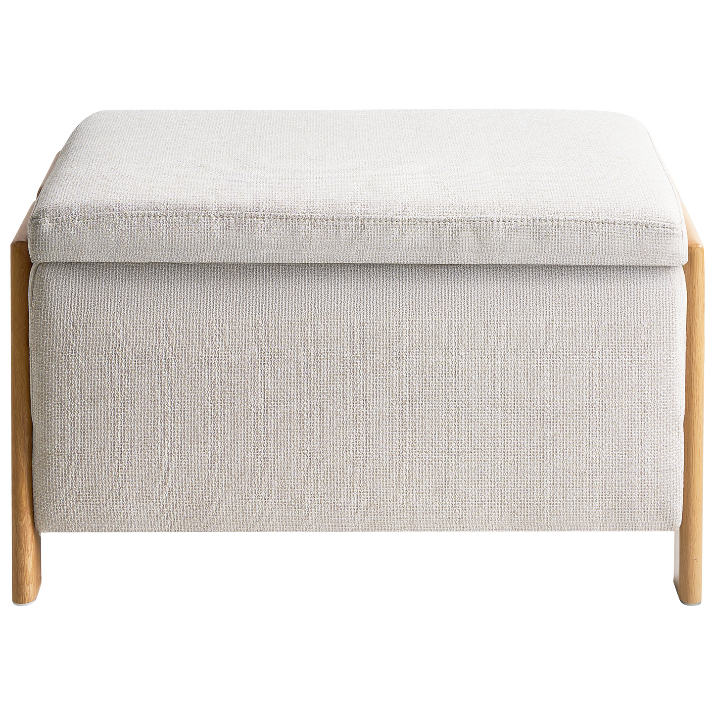 Sofa Bench Set Beige Fabric With Iron Legs Sleep Function