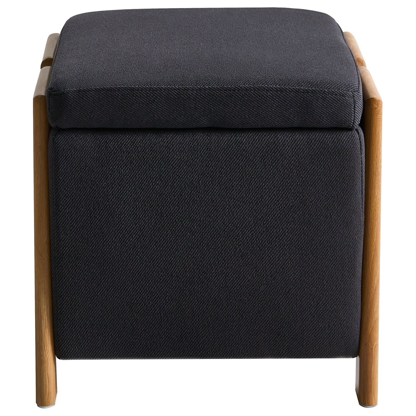 Sofa And Pouffe Set Black Fabric Iron Legs Sleep Function