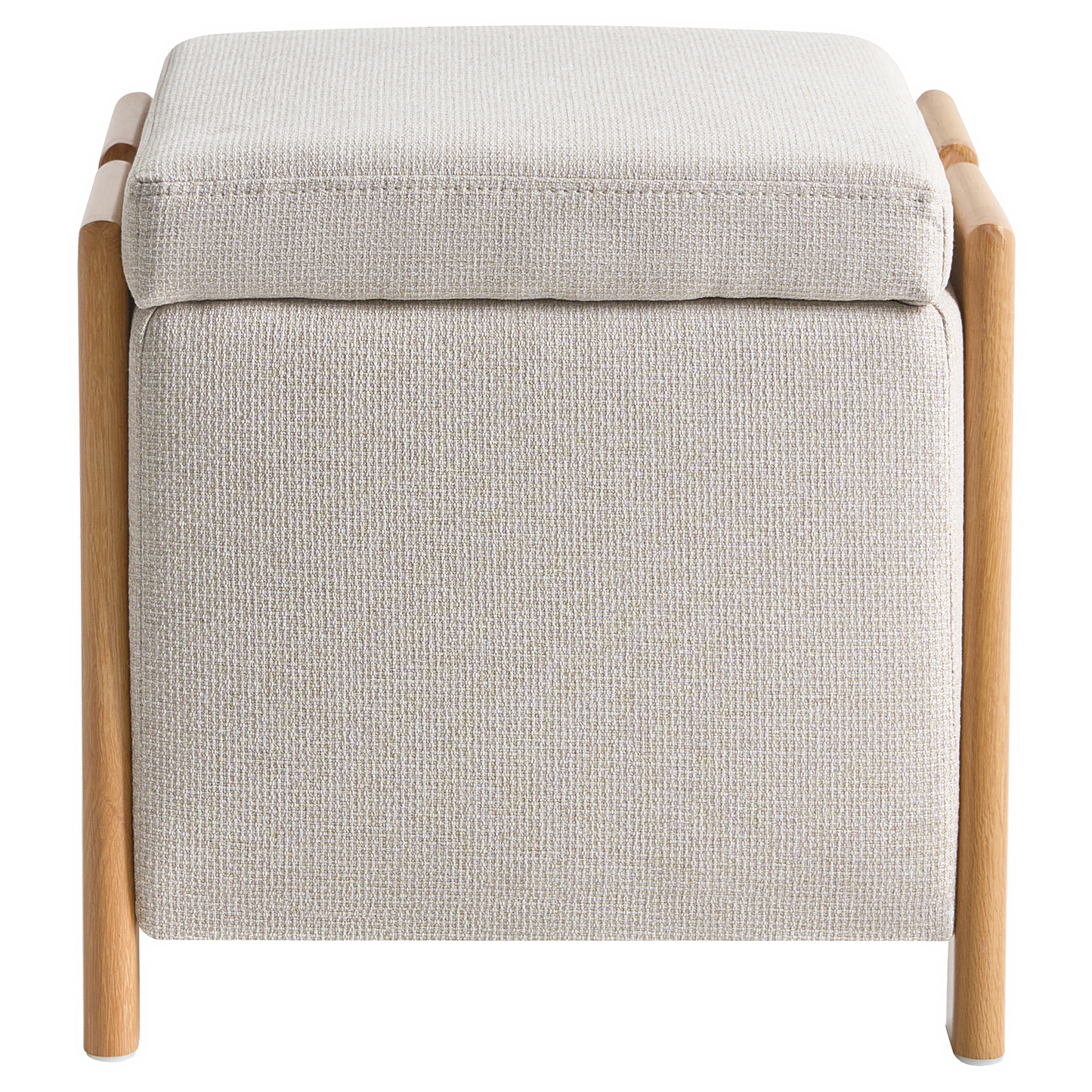 Haven Living Beige Sofa And Pouffe Set With Hidden Storage And Sleep Function On Iron Legs