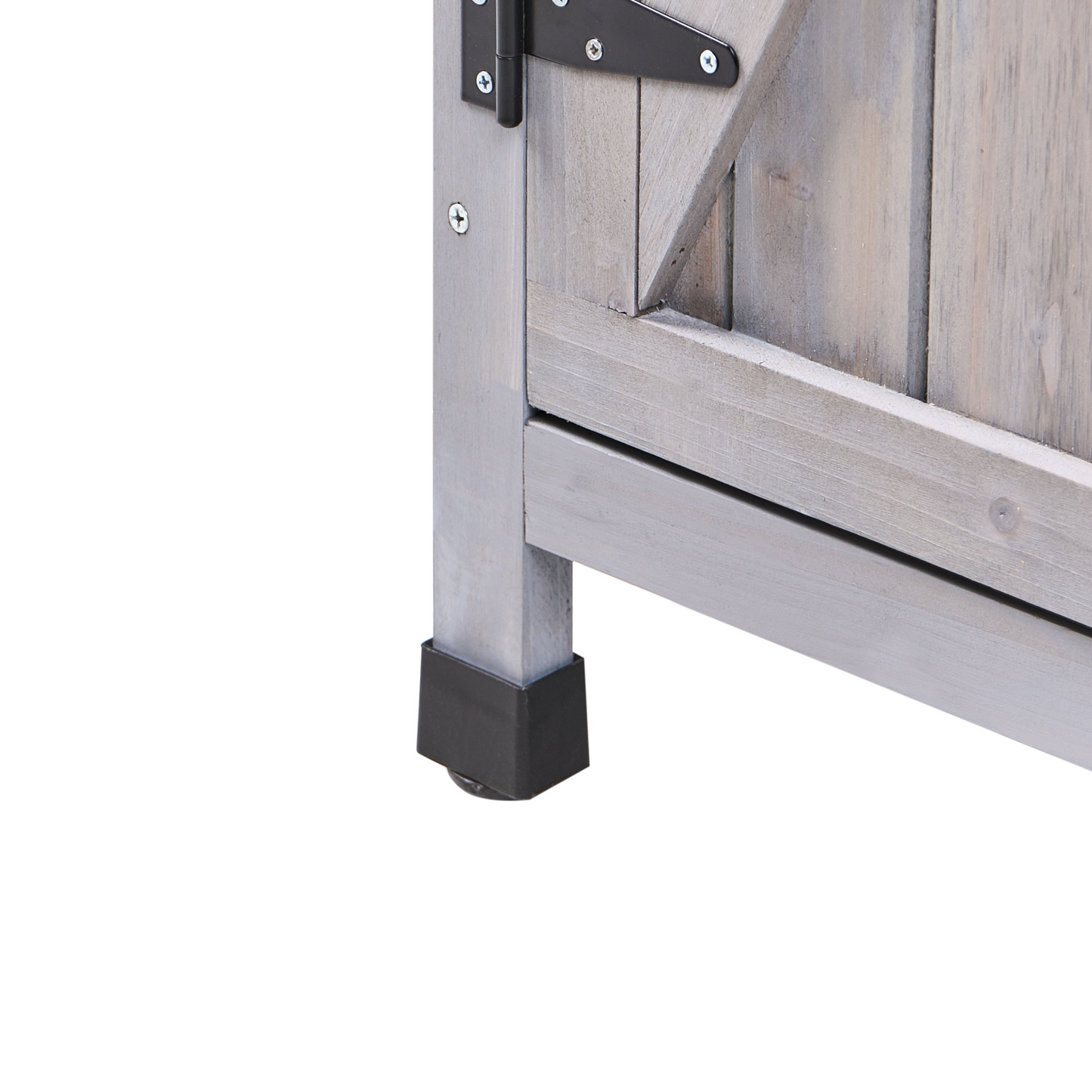 All Weather Outdoor Garden Shed Storage Grey Fir Wood Doors