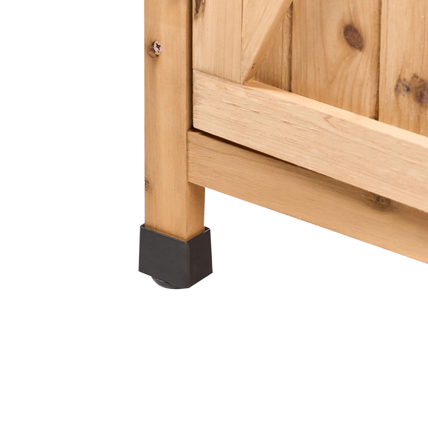 Outdoor Garden Shed Natural Fir Wood With Double Doors And Shelves All Weather Storage