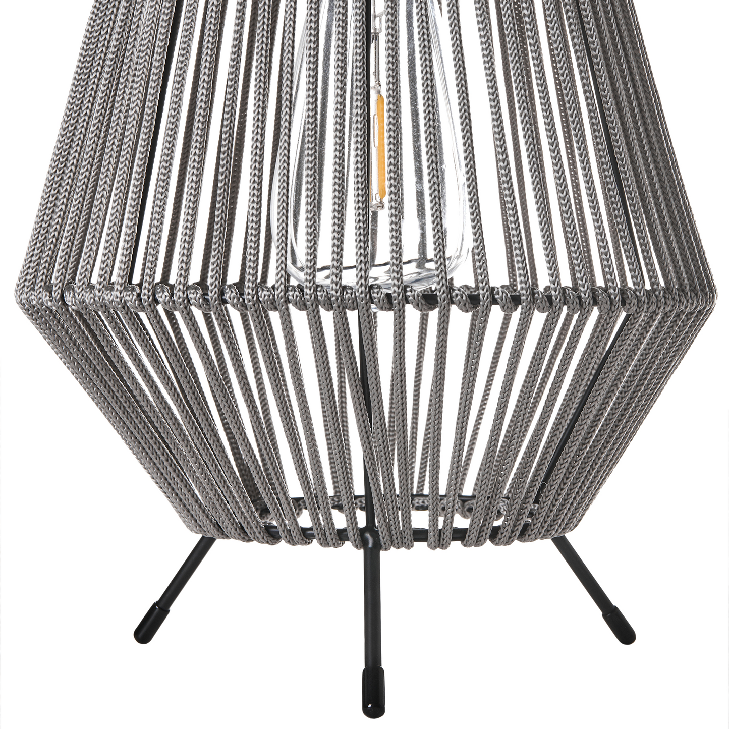 Two Pack Solar LED Lanterns Grey Diamond Shape Outdoor
