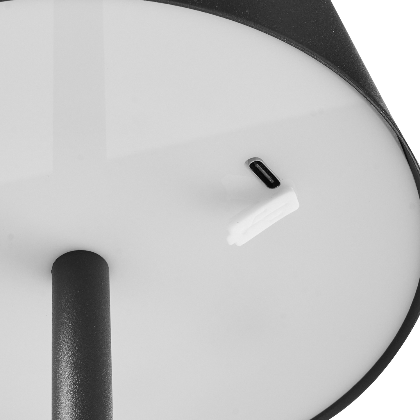 Wireless Table Lamp Black Metal USB C Rechargeable