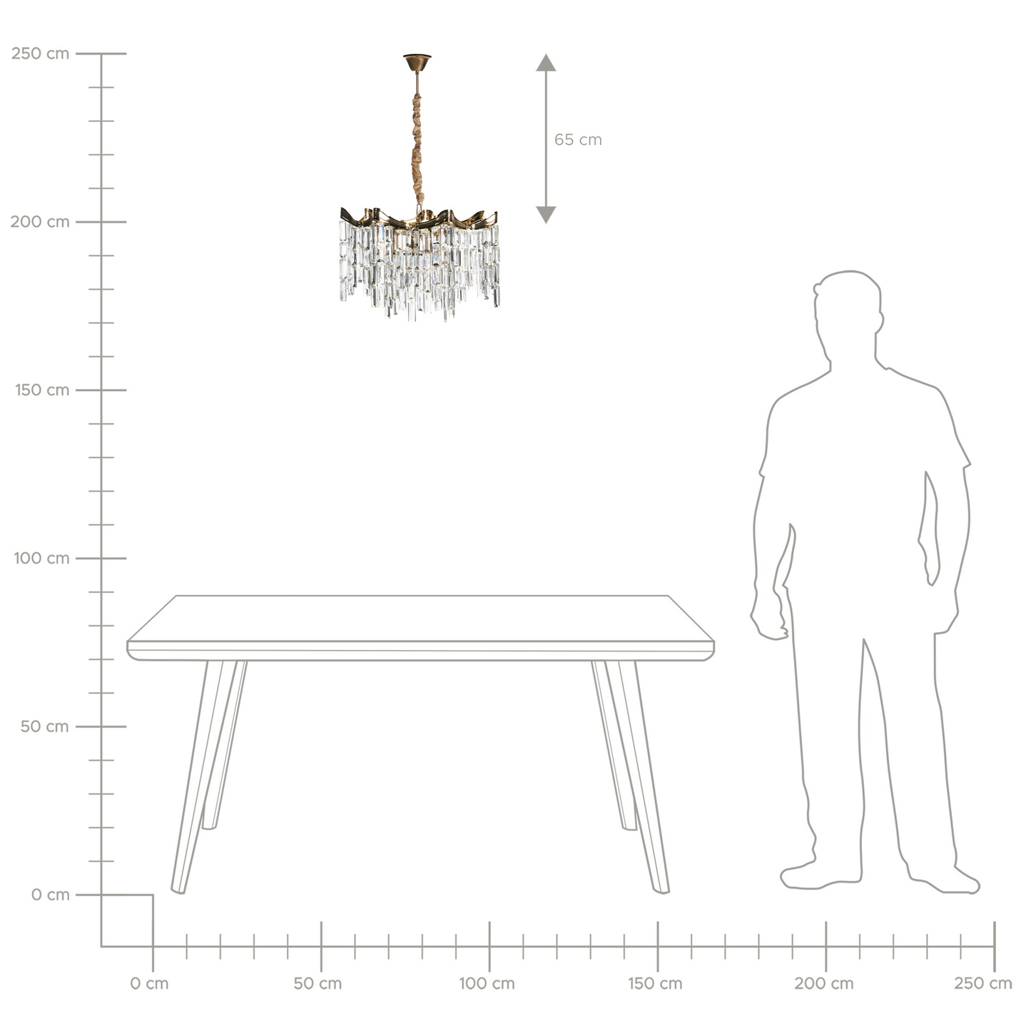 Glamour Gold Chandelier With Iron Frame And Acrylic Faux Crystals, Tiered Design, Shimmering Elegance