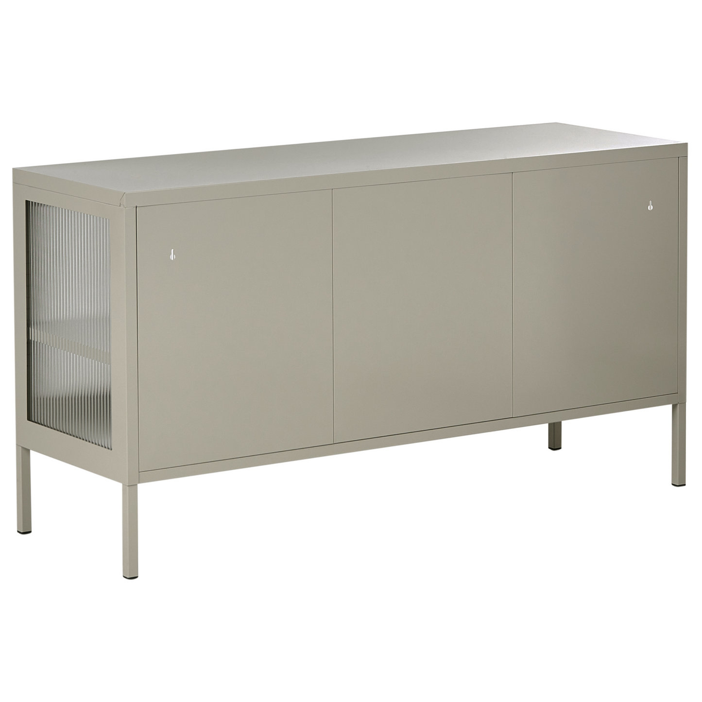 Moderna Home 3 Door Sideboard Light Beige Steel Cabinet