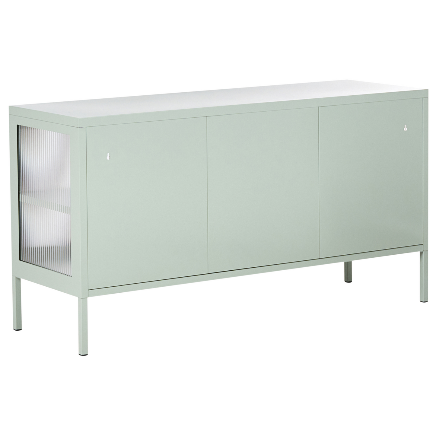 Mint Green Steel 3 Door Sideboard Office Cabinet With Industrial Shelving