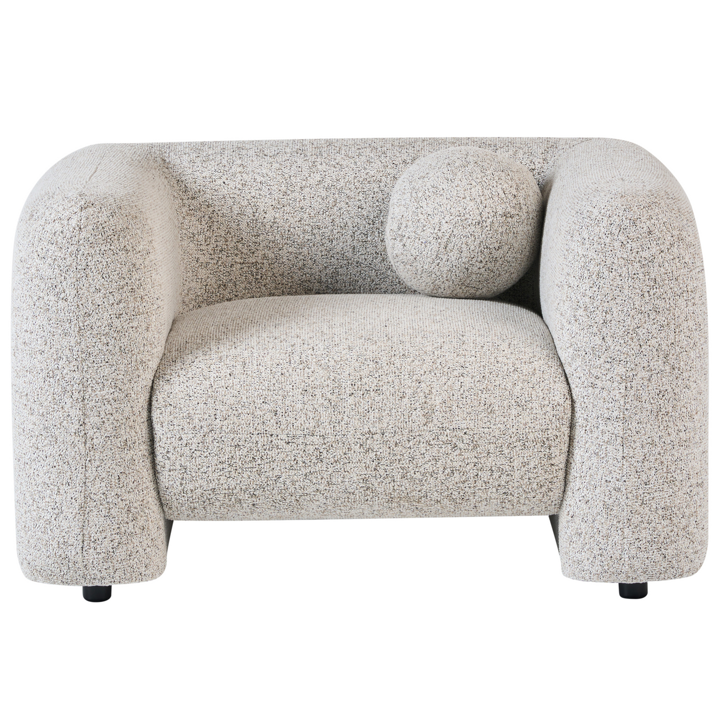 Retro Glam 5 Seater Beige Textured Fabric Sofa Set Armchair