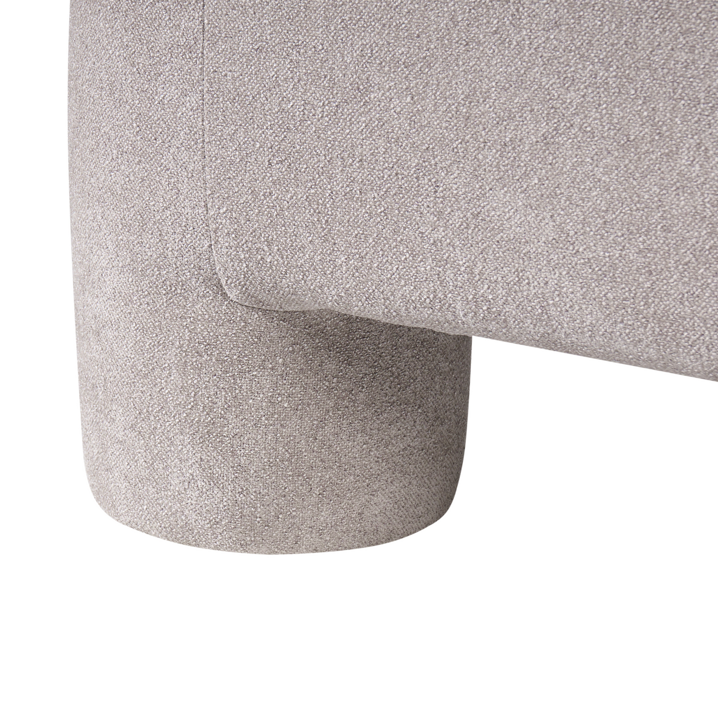 Ottoman Dark Beige Fabric Plush Cylindrical Legs